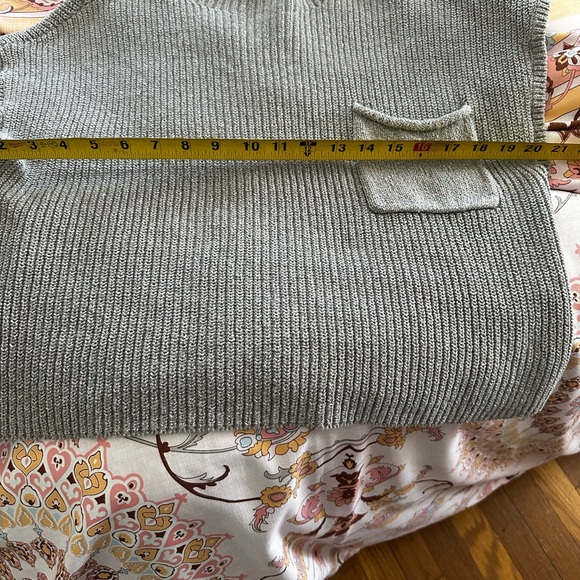 Free People Beach Gray Ribbed Knit Sweater Tee Size Medium cotton Luxury - Picture 4 of 5